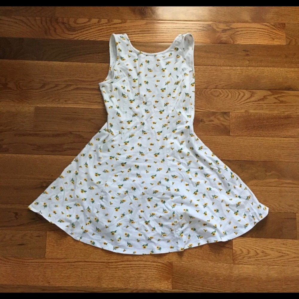 White Floral Print Dress